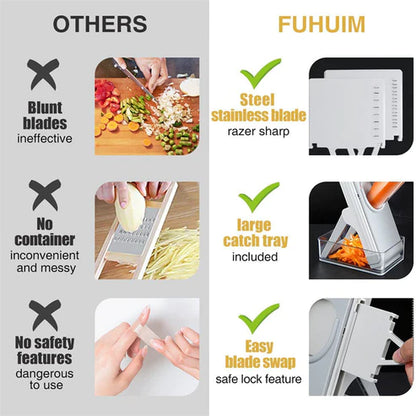 Mandoline Vegetable Cutter Slicer Chopper | Multi-function Cutter Vertical Vegetable Cutter Kitchen Shredder Grater single blade (random color)