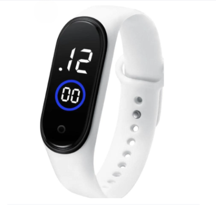 Latest M4 LED Watch Digital Sports Bracelet for Boys & Girls – Waterproof Touch Display – Random Band Color (Without Box)
