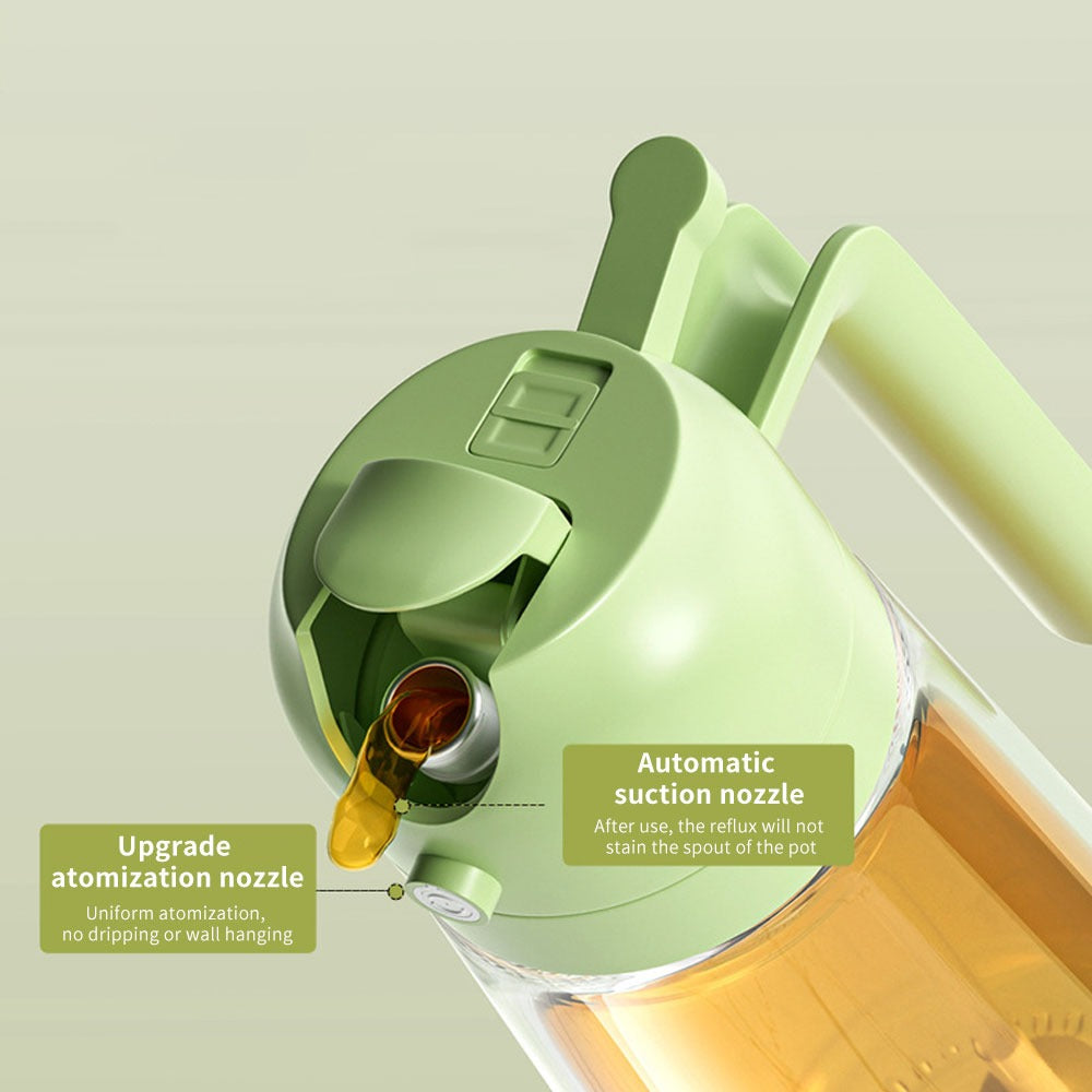 2 in 1 Oil Sprayer Bottle Kitchen Tool for Cooking Baking BBQ Easy Spray and Convenient Use - 470ML | Random Color