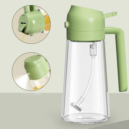 2 in 1 Oil Sprayer Bottle Kitchen Tool for Cooking Baking BBQ Easy Spray and Convenient Use - 470ML | Random Color