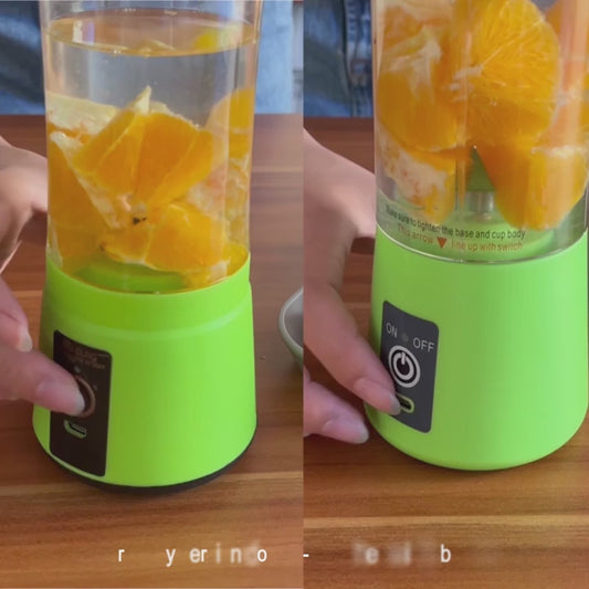 Portable 6 cuts Blender Home USB Rechargeable Electric Fruit Extractor Juice Blender Machine | Mini Smoothie Maker | Personal Juicer Cup | Random Color